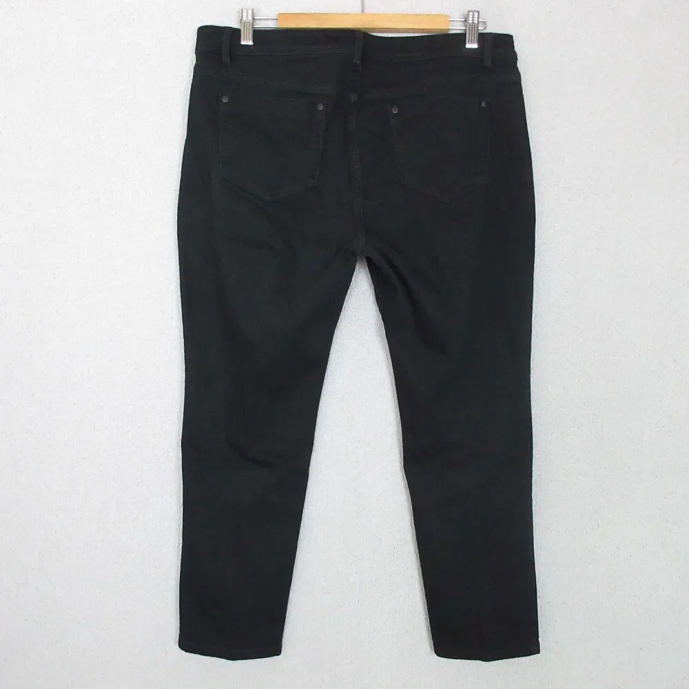 J Jill Jeans Womens 14P Petite Authentic Fit Slim Ankle Black Stretch 36x26